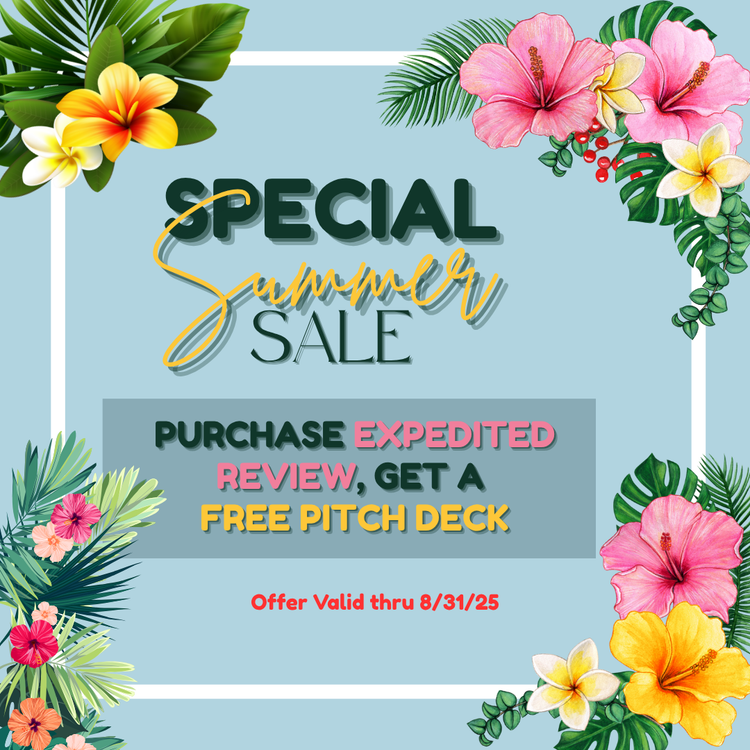 Purchase an Expedited Review, Get a Free Pitch Deck